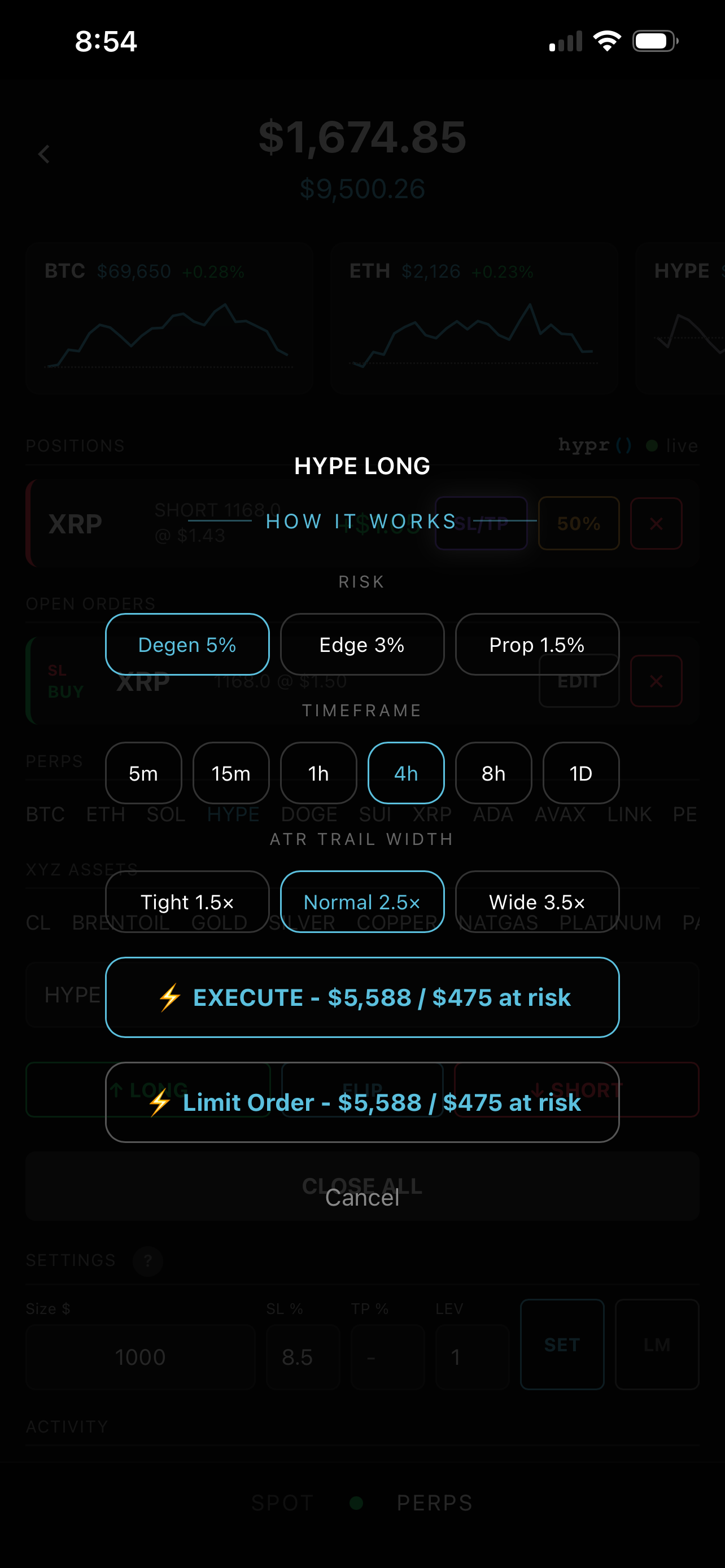 Activate modal full size