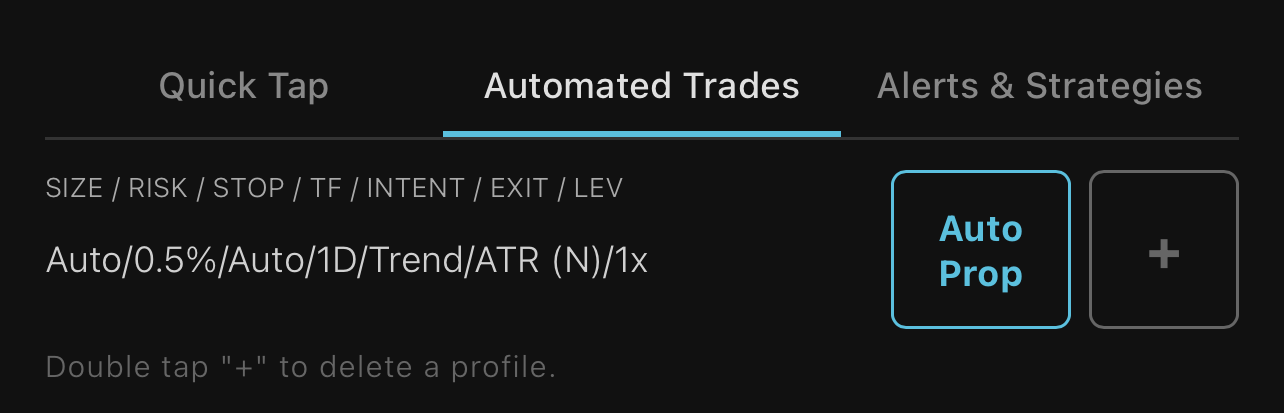 Trade Automation tab